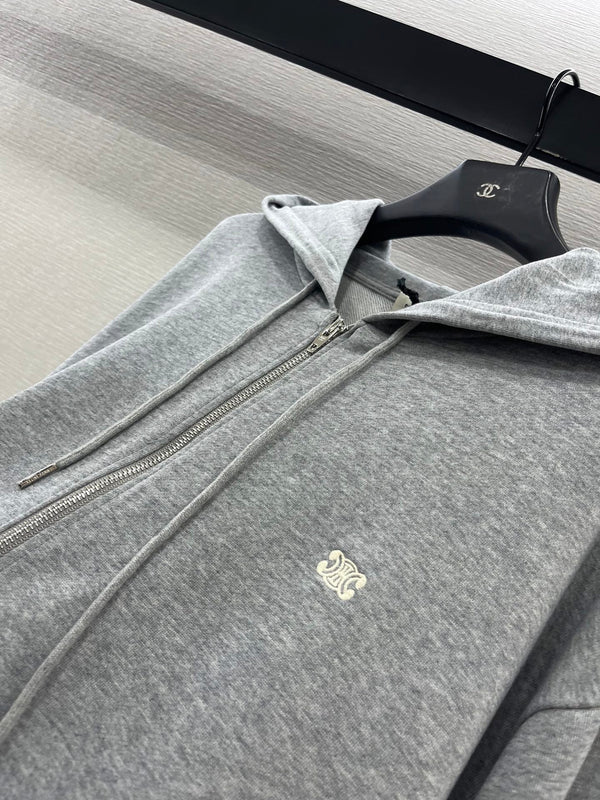 Celine 25 Hoodie Grey Cotton 299772