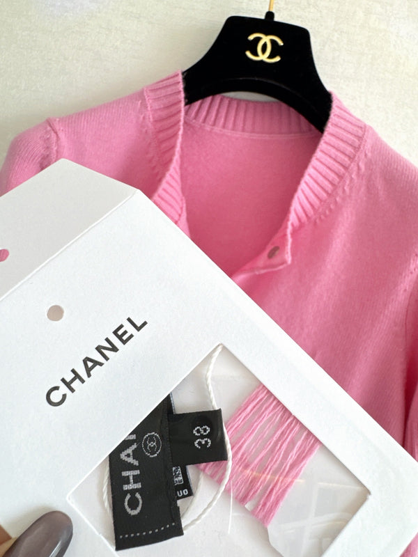 CC 25 Button Cardigan in Pink Wool 278149