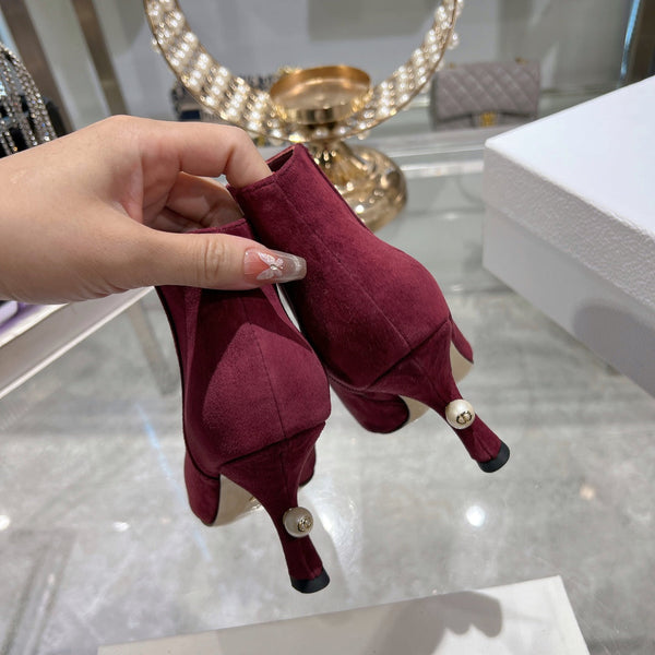 CD Tribales Heeled Ankle Boot 65mm In Burgundy Suede 996428