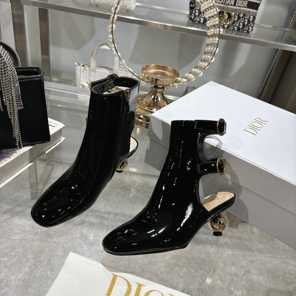 D-Idole Heeled Ankle Boot In Black Glossy Lambskin 996440