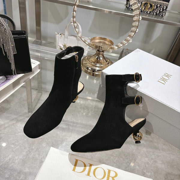D-Idole Heeled Ankle Boot In Black Suede 996438