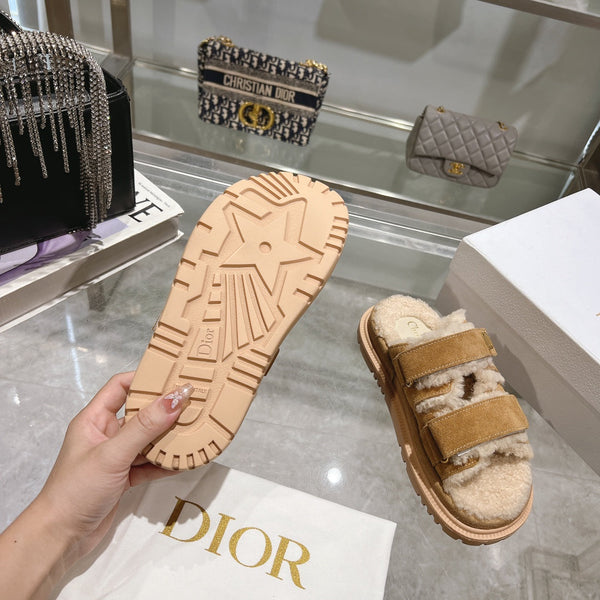 CD Dioract Slide 40mm In Caramel Suede 996358