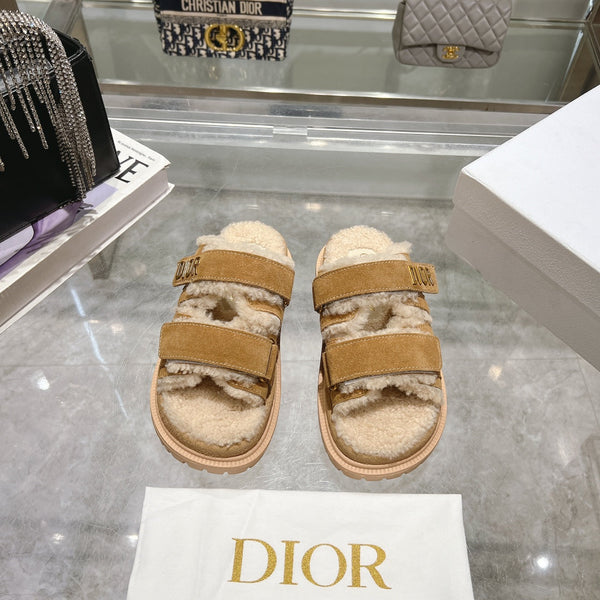 CD Dioract Slide 40mm In Caramel Suede 996358