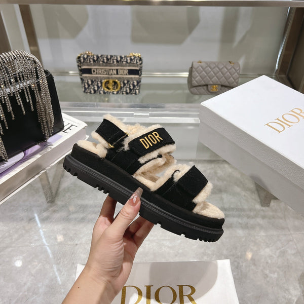 CD Dioract Sandal 40mm In Black Suede 996365