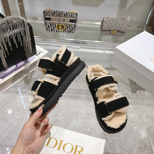 CD Dioract Sandal 40mm In Black Suede 996365