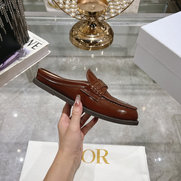 CD Boy Mule In Brown Red Glossy Calfskin 996451