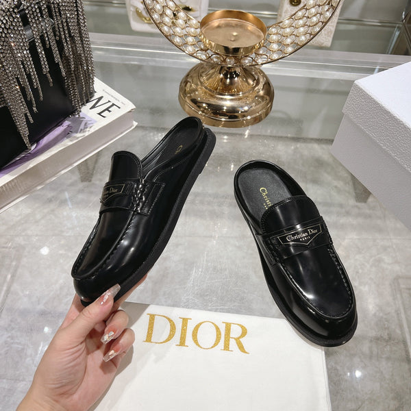 CD Boy Mule In Black Glossy Calfskin 996453