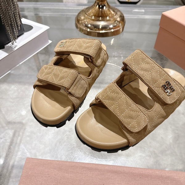 Miu Comfort Sandals Khahi Quilted Suede 751303