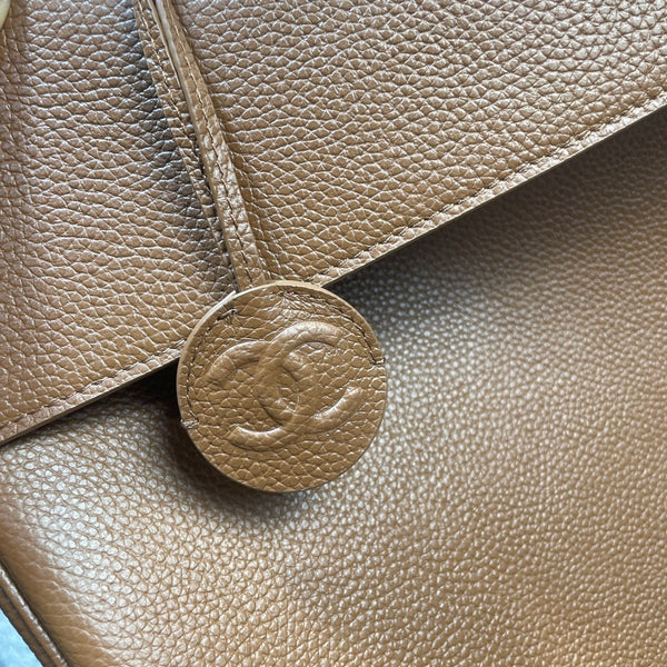 CC 26s Large Tote Bag Light Brown Grained Calfskin