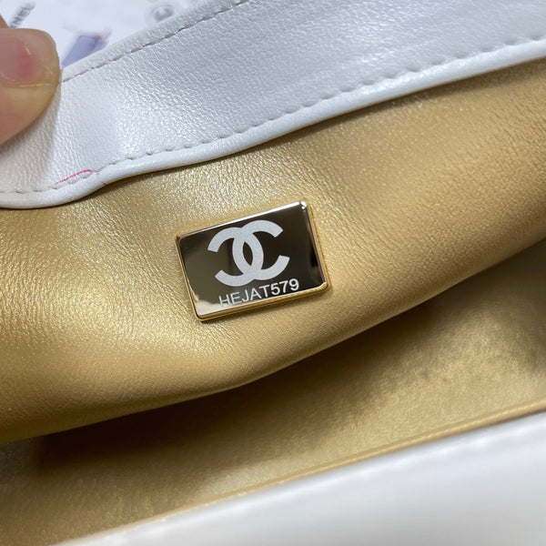 CC 26s Flap Bag 20 In White Lambskin