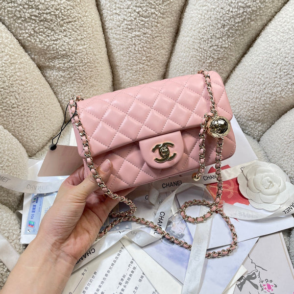 CC 26s Flap Bag 20 In Pastel Pink Lambskin