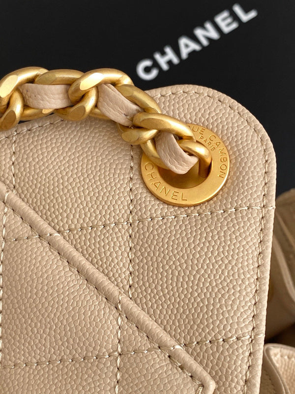 Chanel 25 Hobo Bag 22cm Beige Calfskin 286181