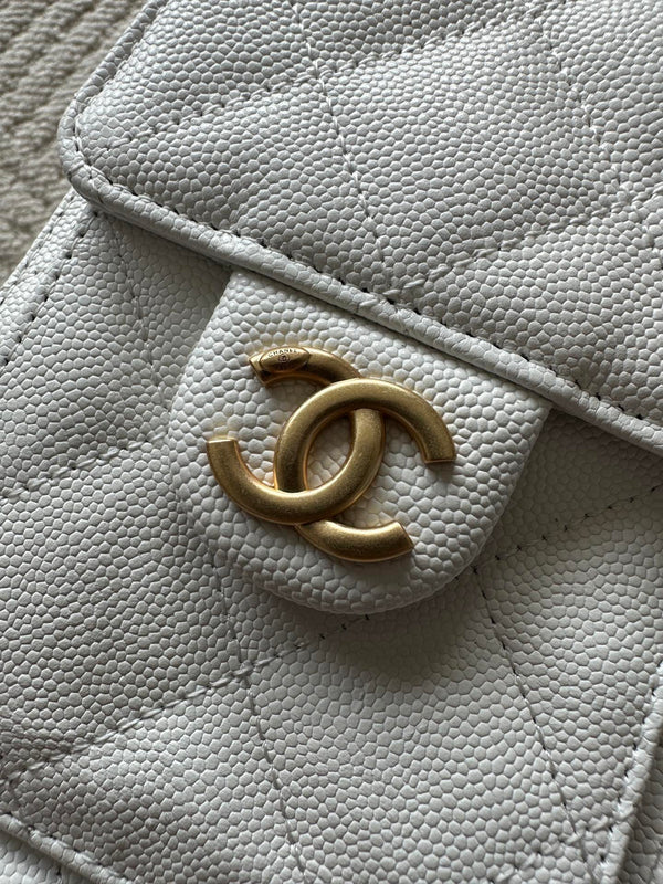 Chanel 25 Hobo Bag 22cm White Calfskin 286182