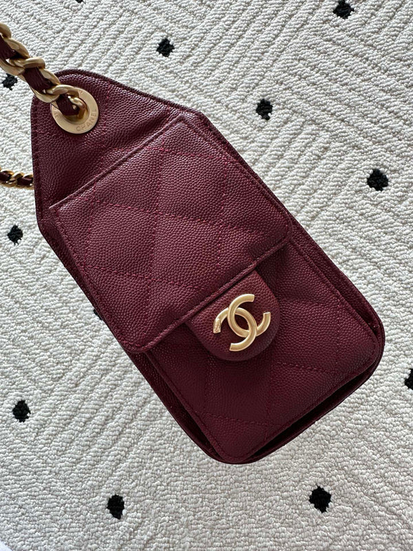 Chanel 25 Hobo Bag 22cm Burgundy Calfskin 286183