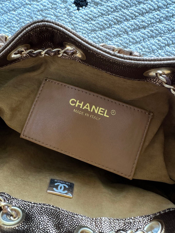 Chanel 25 Hobo Bag 22cm Bronze Calfskin 286184