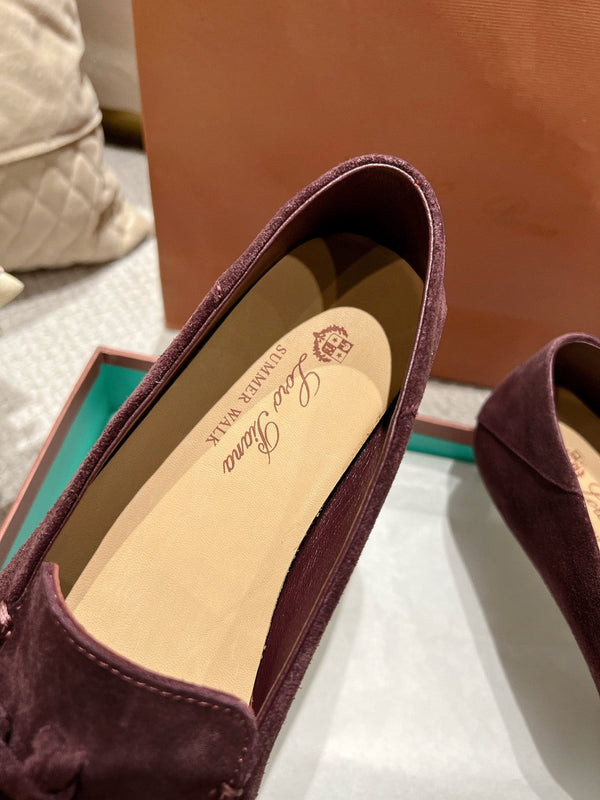 LP Dot sole walk mocassinown Dark Burgundy Suede 215005