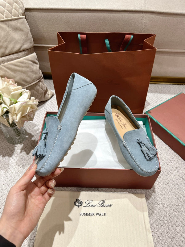 LP Dot sole walk mocassin Demin Blue Suede 214998