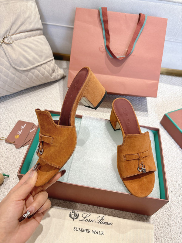 LP 25C Summer Charms Mules 55MM Kyoto Orange Suede 215032