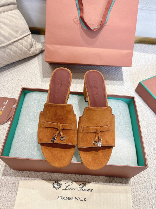 LP 25C Summer Charms Mules 55MM Kyoto Orange Suede 215032