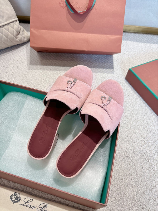 LP 25C Summer Charms Mules 55MM Pink Pastel Suede 215026