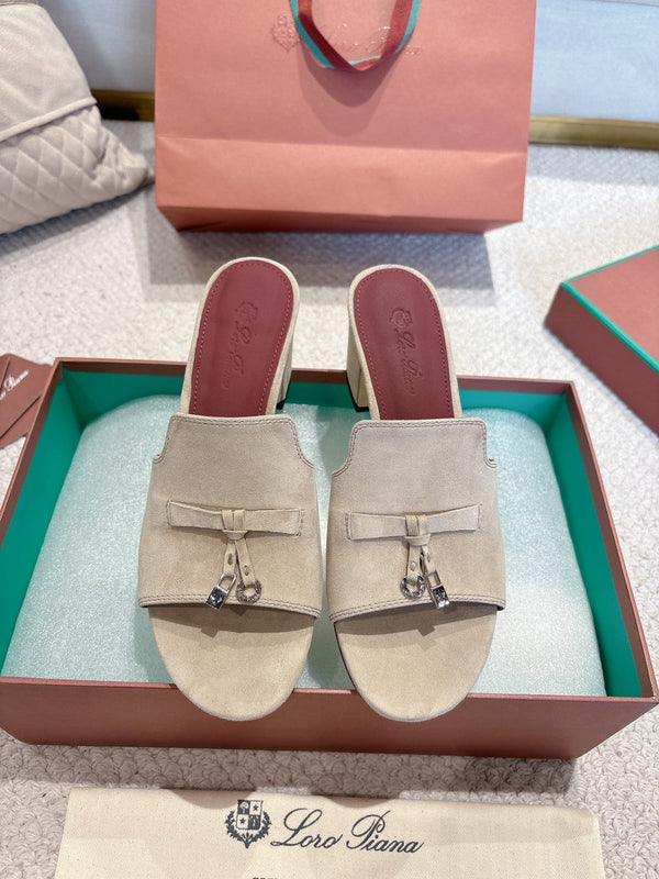 LP 25C Summer Charms Mules 55MM Light Taupe Suede 215025