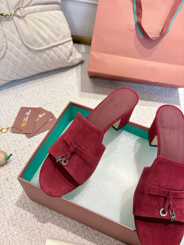 LP 25C Summer Charms Mules 55MM Merlot Pink Suede 215024