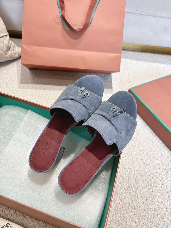 LP 25C Summer Charms Mules 55MM Blue Gray Suede 215023