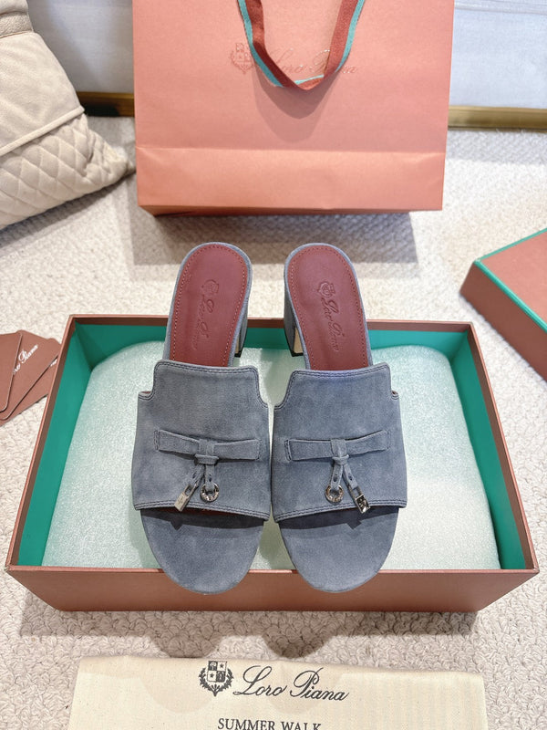 LP 25C Summer Charms Mules 55MM Blue Gray Suede 215023