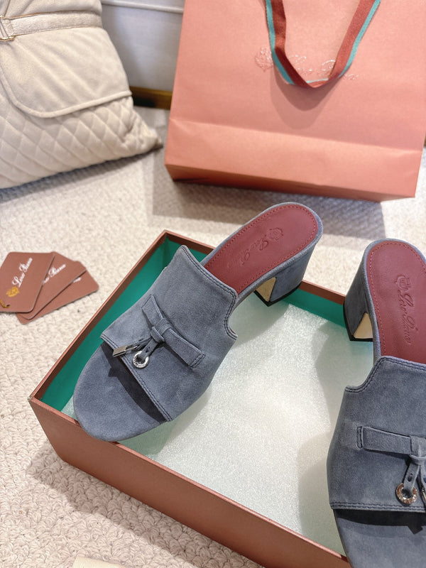 LP 25C Summer Charms Mules 55MM Blue Gray Suede 215023