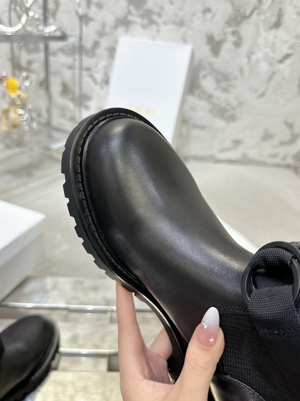 Stivale D-Major in tessuto denim bianco misto nero 100566