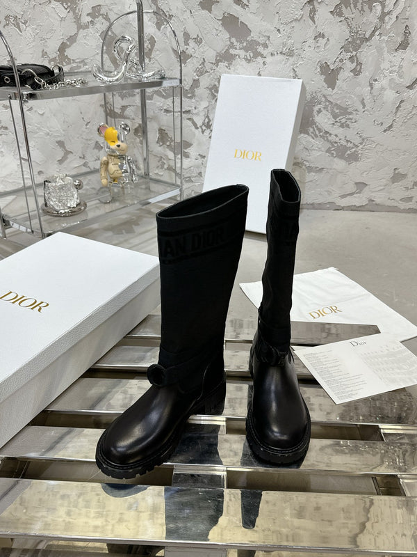 D-Major Boot In Black Denim Fabric 100568