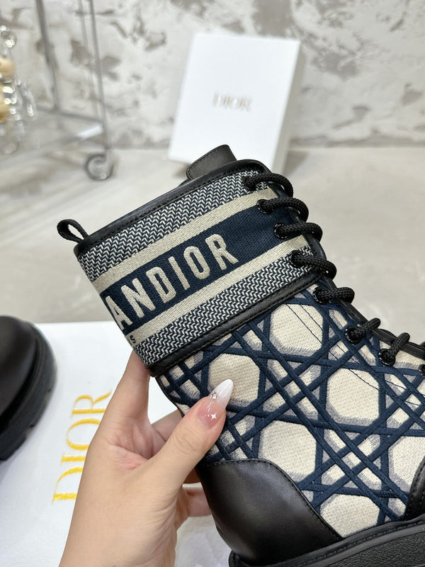 D-Major Ankle Boot In Black Mix Charcoal Blue Tweed 100590