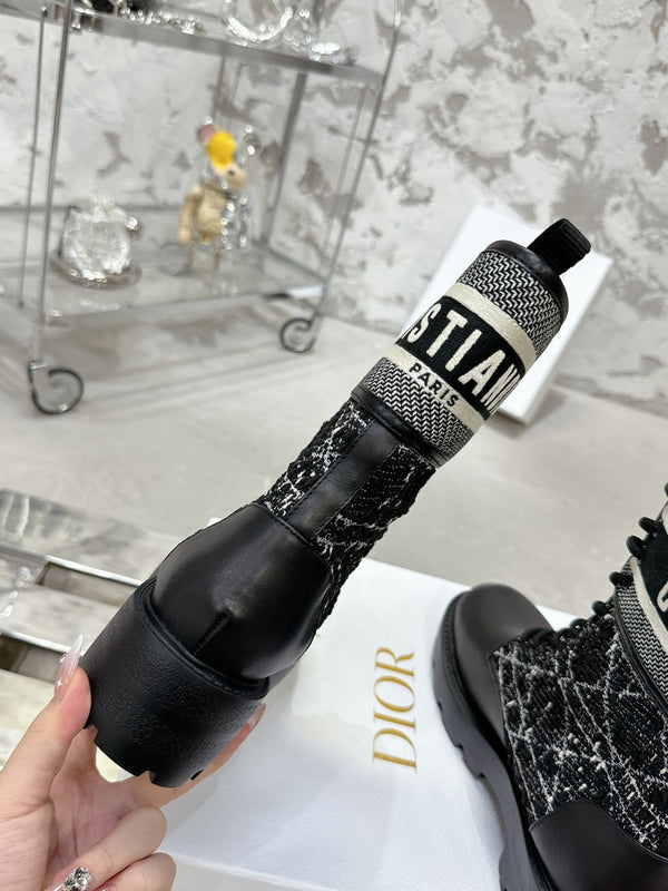 D-Major Ankle Boot In Black Tweed 100592