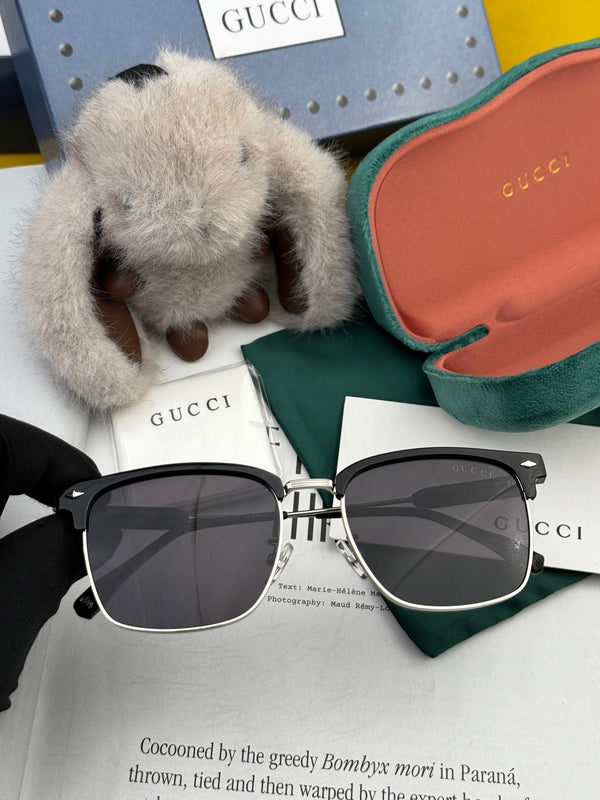 OCCHIALI DA SOLE G7637 CON MONTATURA RETTANGOLARE IN METALLO E ACETATO