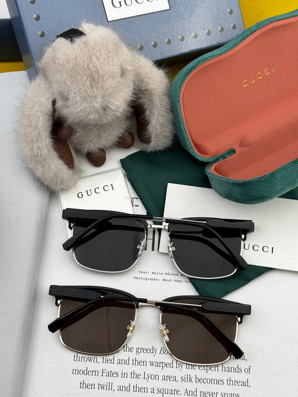 OCCHIALI DA SOLE G7637 CON MONTATURA RETTANGOLARE IN METALLO E ACETATO