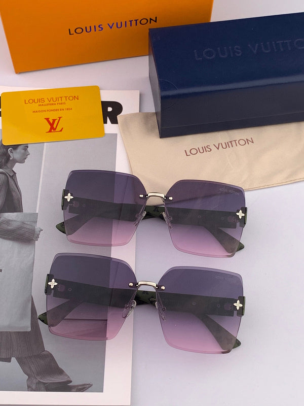 OCCHIALI DA SOLE QUADRATI L1294 IN ACETATO VERDE LENTI VIOLA