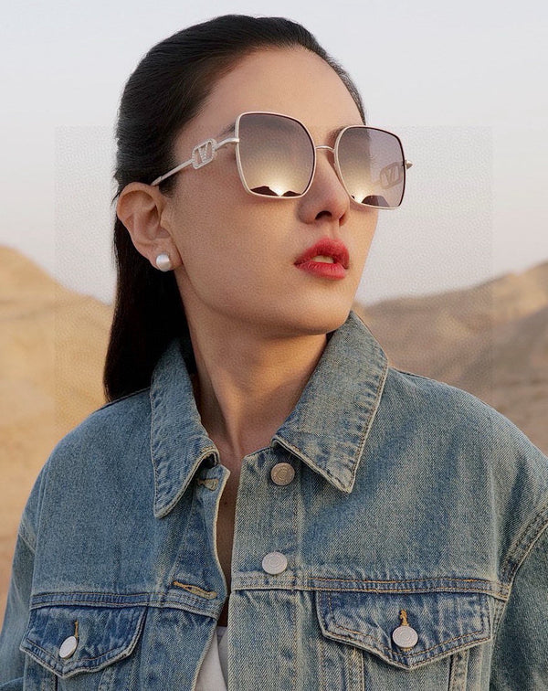 OCCHIALI DA SOLE QUADRATI L6375 IN METALLO