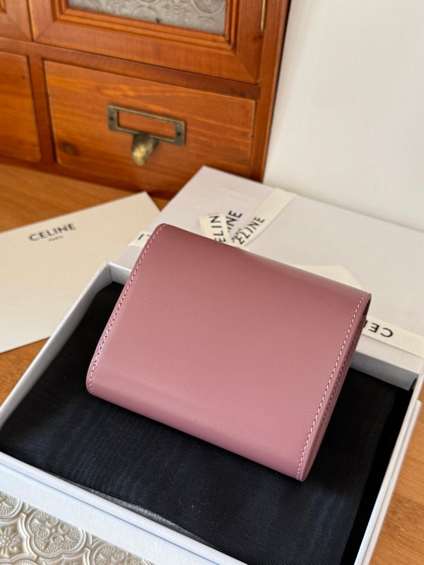TRIOMPHE 10 CALFSKIN WALLET PINK