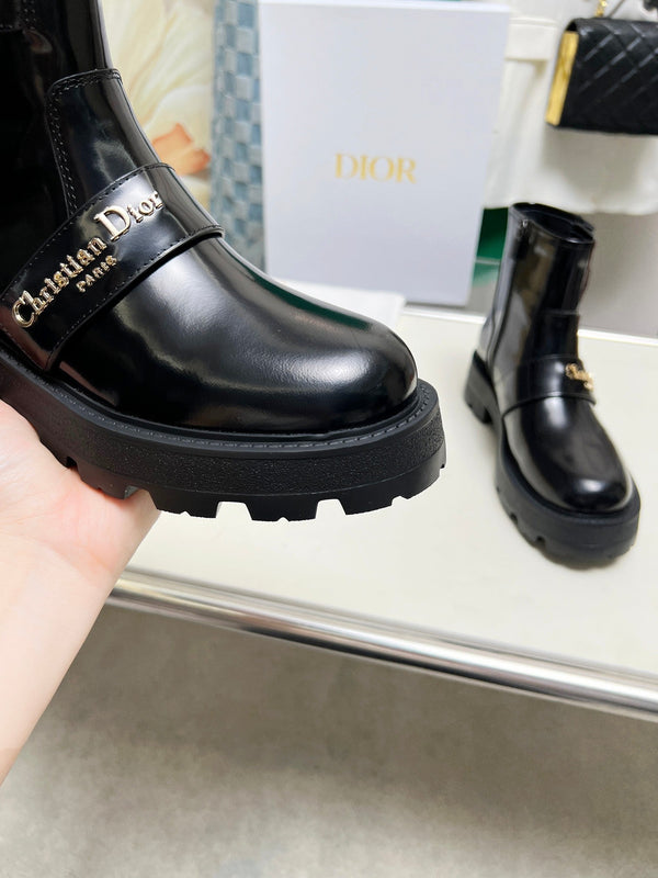 Stivaletto CD D-Quest in pelle di vitello nera lucida