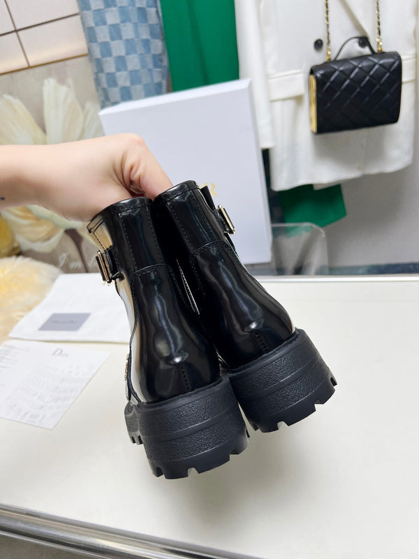 Stivaletto CD D-Quest in pelle di vitello nera lucida