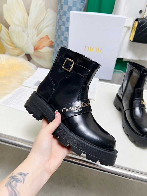 Stivaletto CD D-Quest in pelle di vitello nera lucida