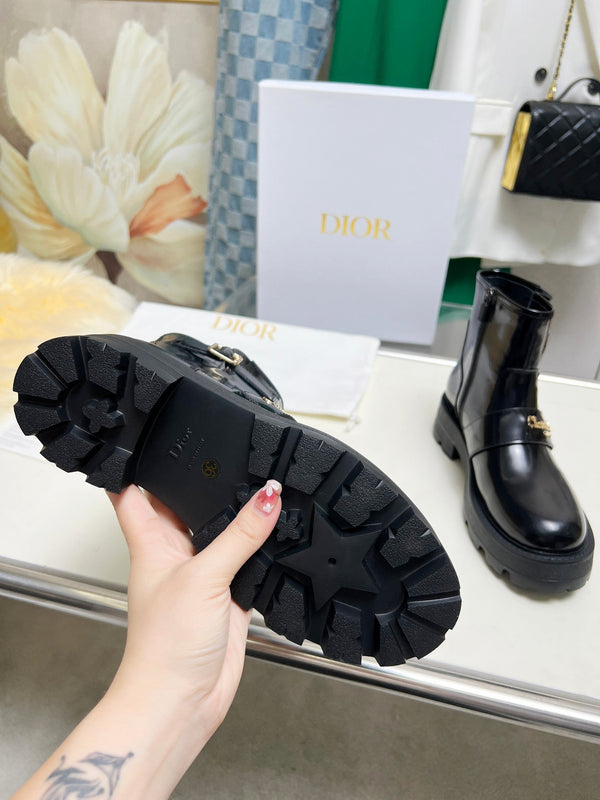 Stivaletto CD D-Quest in pelle di vitello nera lucida