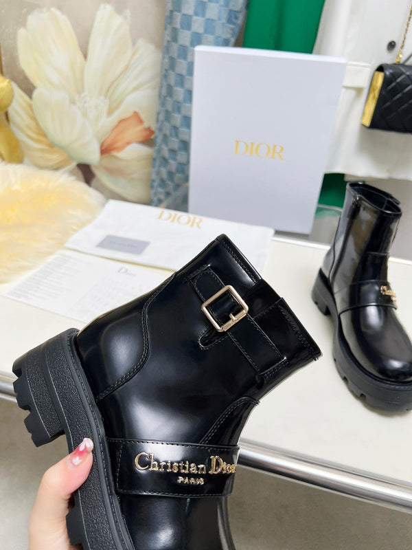 Stivaletto CD D-Quest in pelle di vitello nera lucida