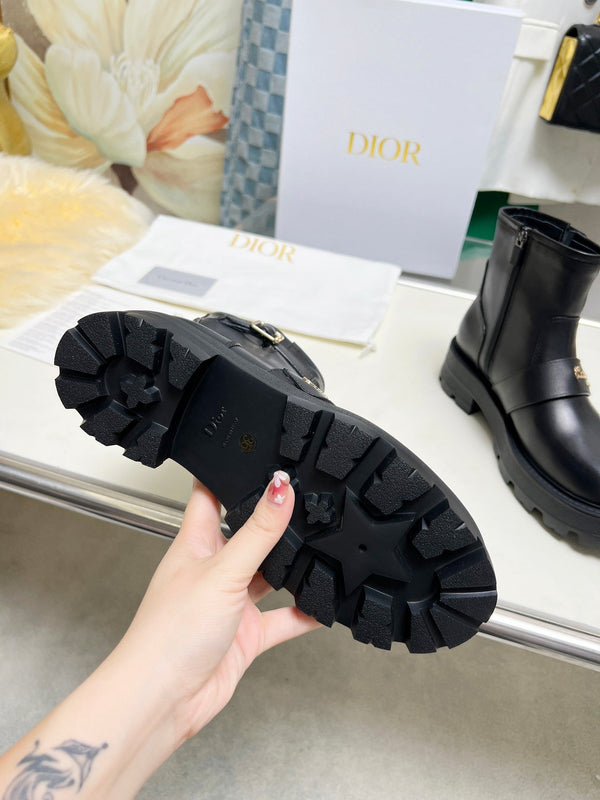 Stivaletto CD D-Quest in pelle di vitello nera liscia