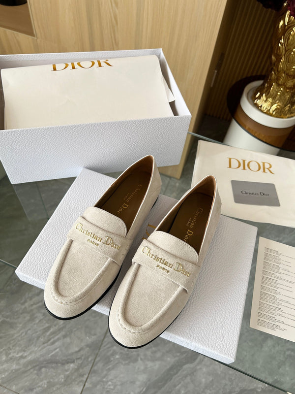 CD Boy Loafer Rope 5m Cream Suede Calfskin 510190