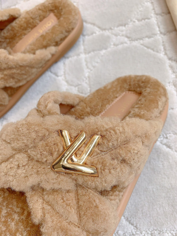 LV Bliss Comfort Mule Light Brown Wool