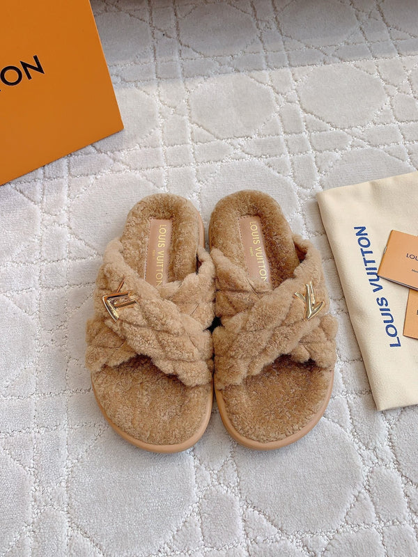 LV Bliss Comfort Mule Light Brown Wool