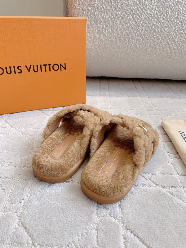 LV Bliss Comfort Mule Light Brown Wool
