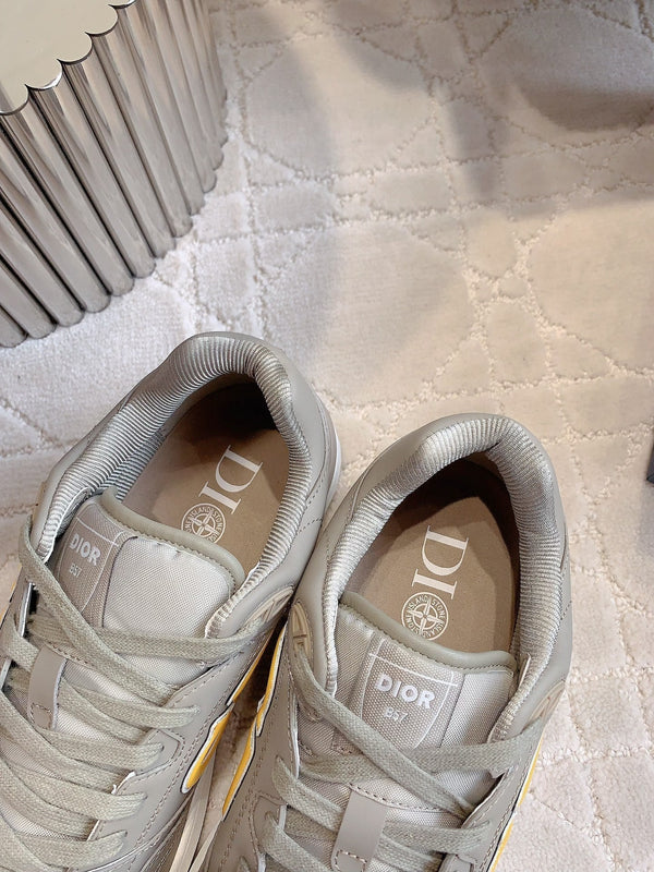 CD AND STONE ISLAND B57 Low-Top Sneaker – Limited And Numbered Edition Brown Gray Mix Orange Calfskin