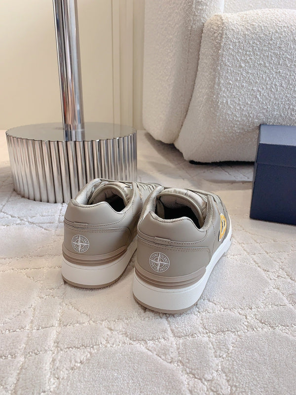 CD AND STONE ISLAND B57 Low-Top Sneaker – Limited And Numbered Edition Brown Gray Mix Orange Calfskin